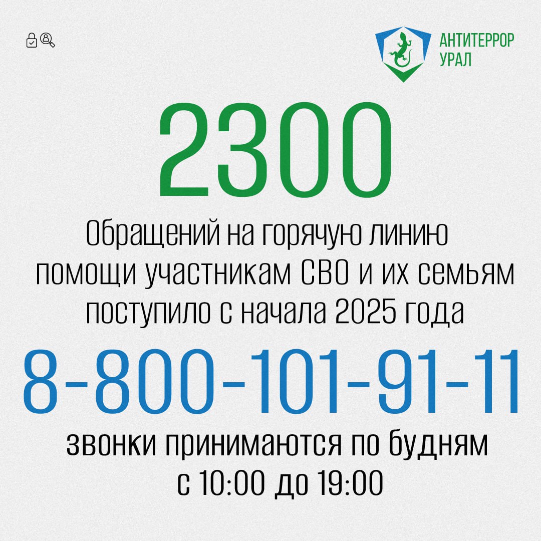 В Свердловской области продолжает работать горячая линия помощи военнослужащим на СВО и их семьям