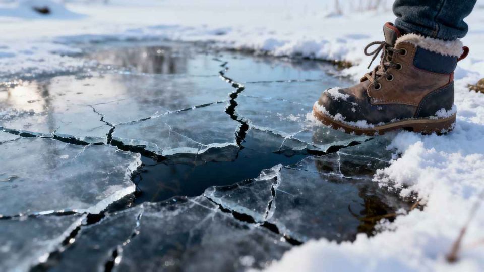 Прямо у таблички: школьник провалился под лед в Академическом