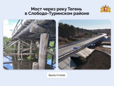 Дорожники построили новый мост через реку Тегень на 37-м километре автодороги село Туринская Слобода – деревня Решетникова – деревня Сагай
