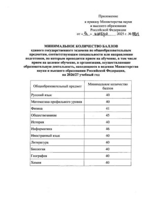 ����������� �� ��������� ����������� ����� ��� ��� ����������� � ���� �� 2026/2027 ������� ���