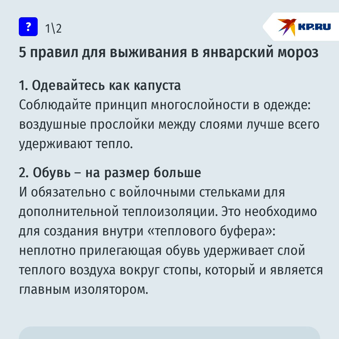 На улицу – только после еды: Пять правил для выживания в январский мороз На улицу – только после еды: Пять правил для выживания в январский мороз
