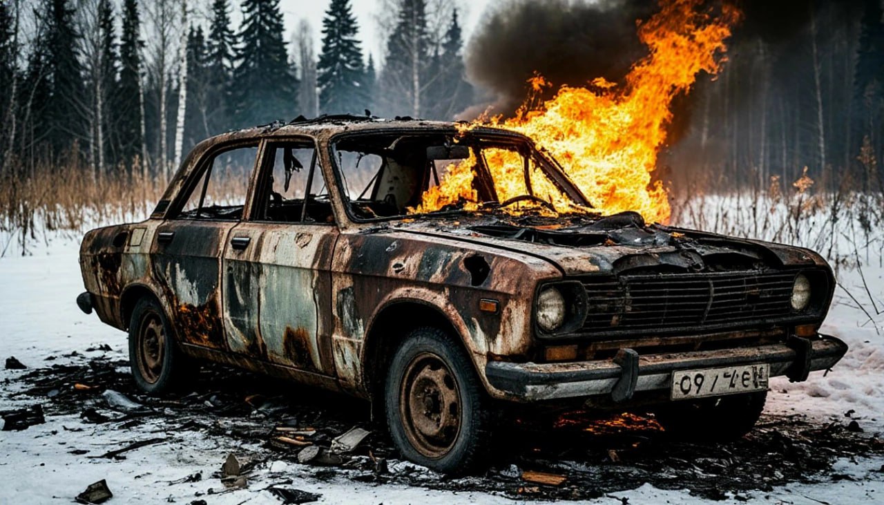В селе Кашино крупный пожар уничтожил автомобиль, квадроцикл и дом