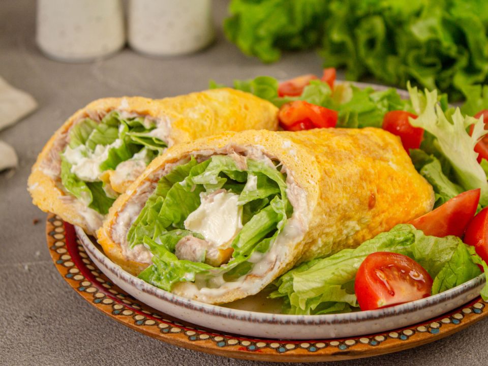 Завтрак за 15 минут: Лёгкий блин с начинкой