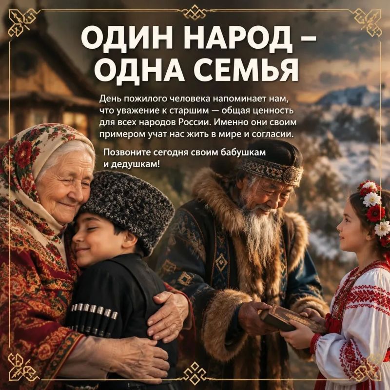 В Год единства народов России и в день, когда мы чествуем наше старшее поколение, благодарим людей, которые хранят традиции, мудрость и историю нашей многонациональной страны