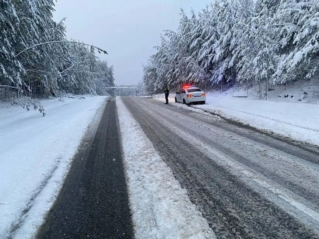 На трассе «Серов — Североуральск — Ивдель» в районе Североуральска температура воздуха опустилась до -1°C