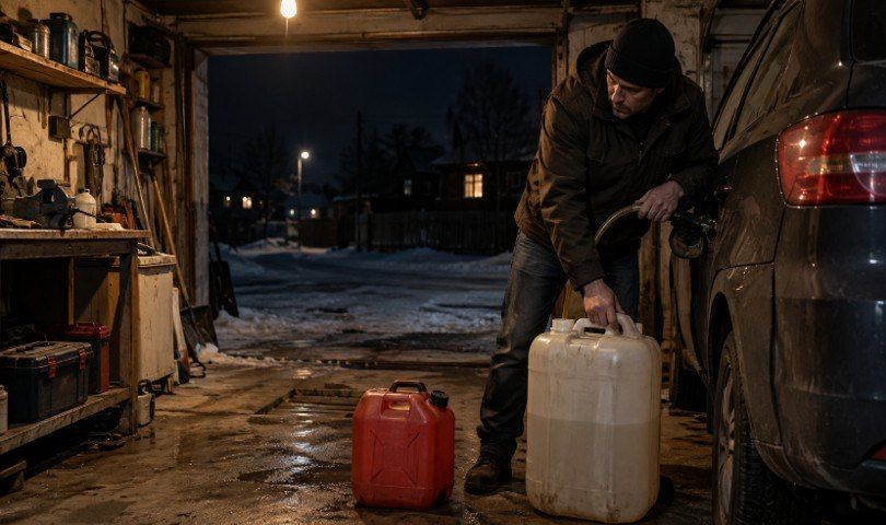 Житель Ивделя пытался вынести из чужого гаража 50 литров бензина