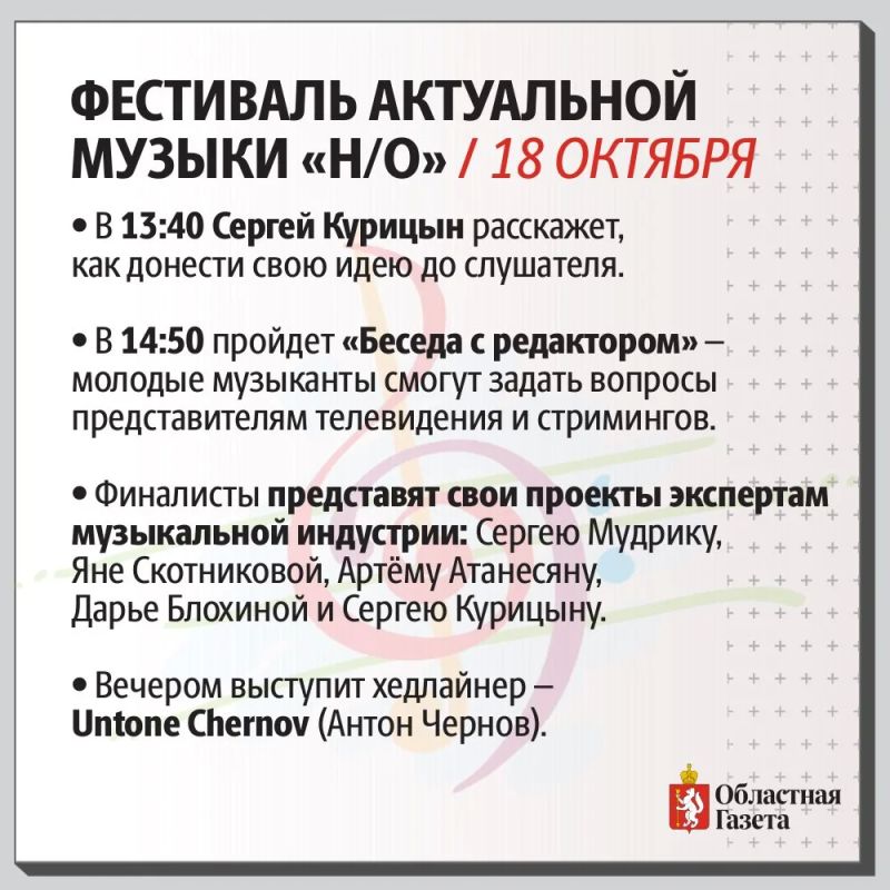 Шанс для молодых артистов и праздник для меломанов: как пройдет фестиваль актуальной музыки в Екатеринбурге Шанс для молодых артистов и праздник для меломанов: как пройдет фестиваль актуальной музыки в Екатеринбурге
