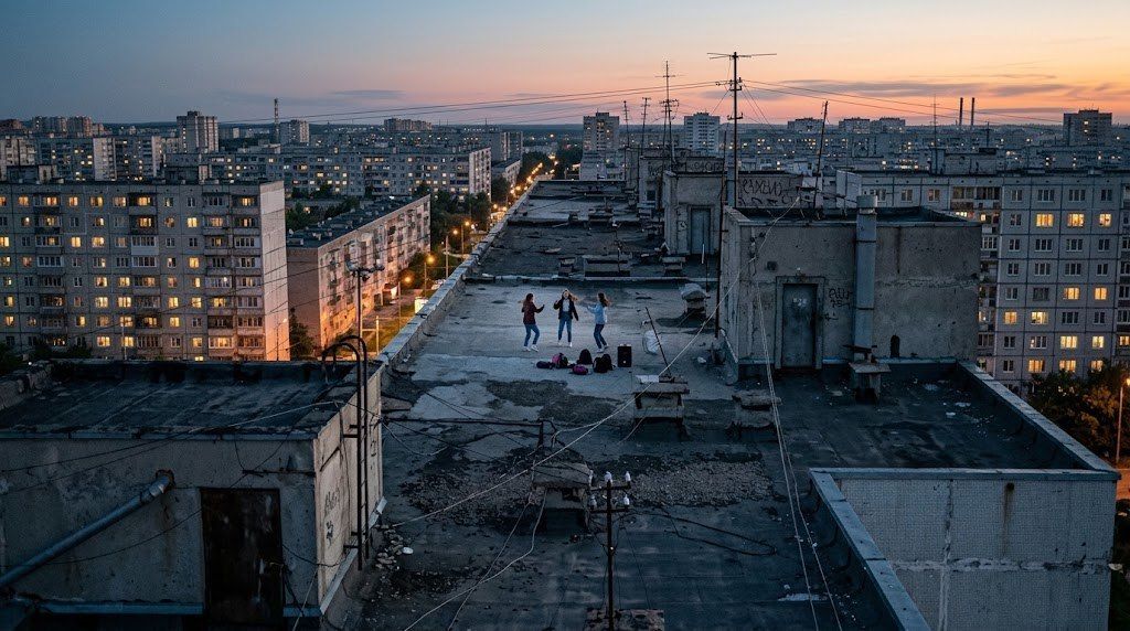 В Нижнем Тагиле школьницы устроили танцы на краю крыши девятиэтажки
