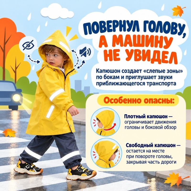 Капюшон на голове — внимание на дороге! Капюшон на голове — внимание на дороге!