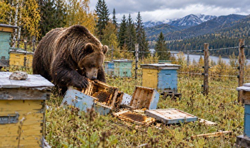 Мёд в России может подорожать из-за массовых набегов медведей на пасеки
