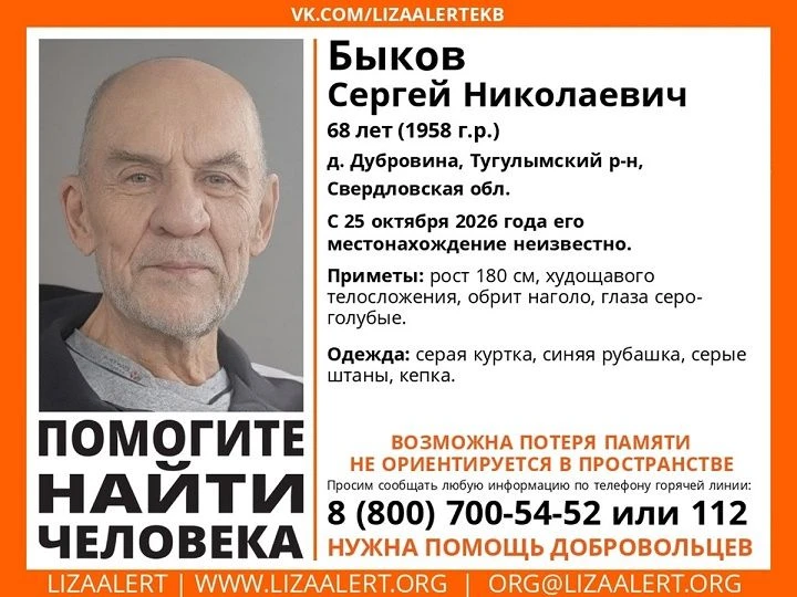 На Урале ищут 68-летнего пенсионера, который мог потерять память